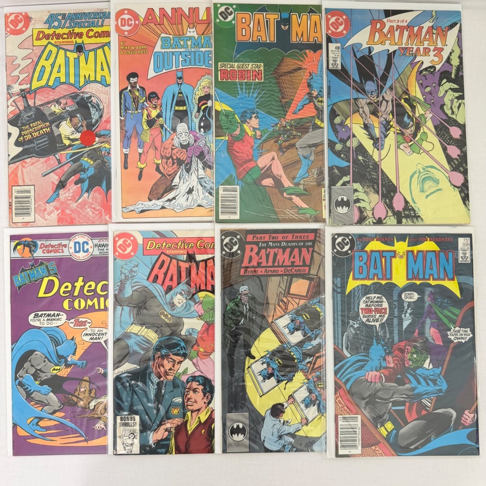 Batman Detective Comics Bok Lot Bronze Copper Age Robin Two Face 8 Books